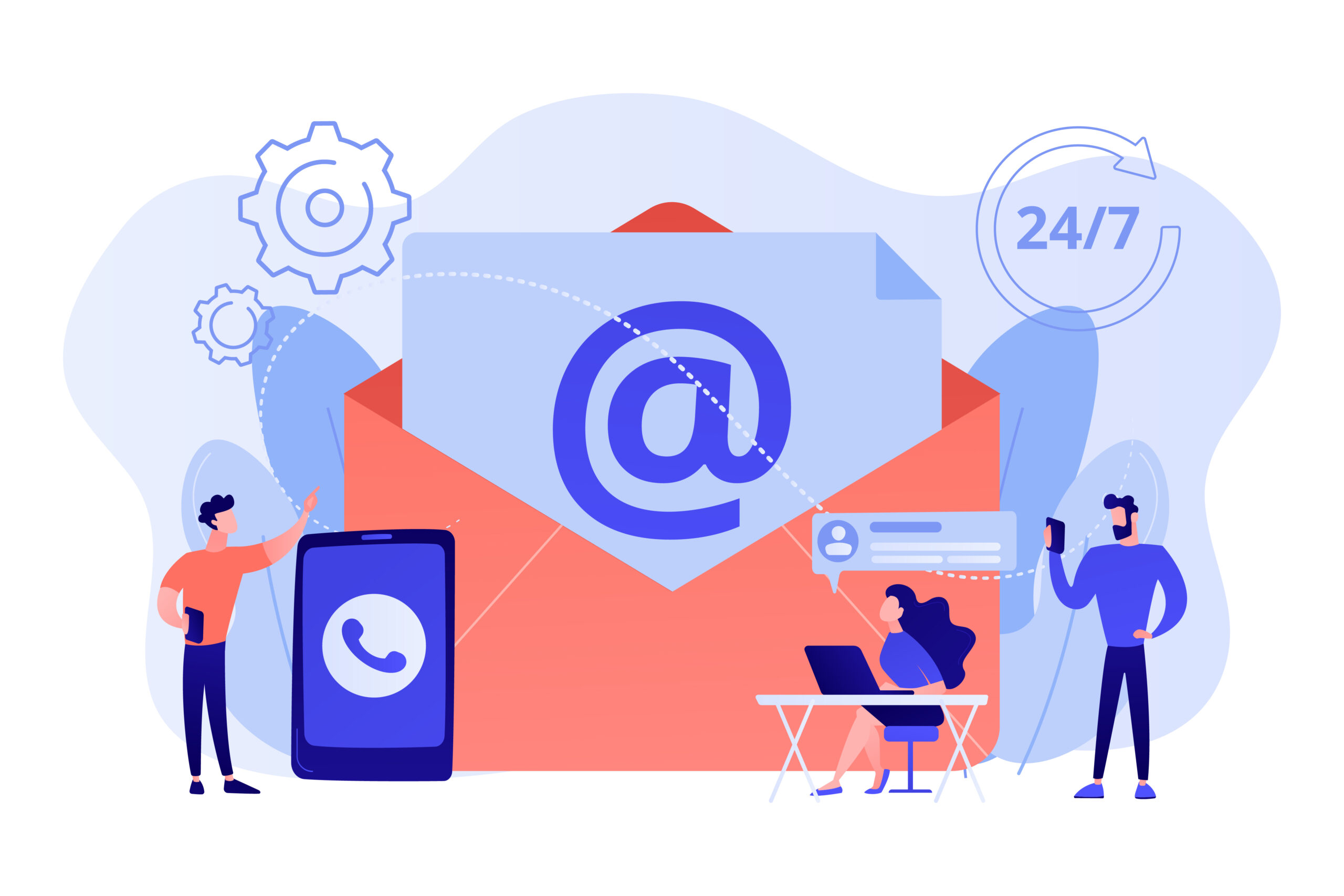 Marketing team using email automation software